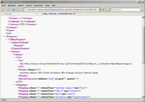 shopinfo.xml-Vorschau